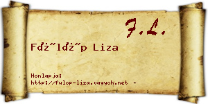 Fülöp Liza névjegykártya