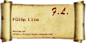 Fülöp Liza névjegykártya